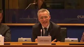 NATO Secretary General replies to all MEP questions at the European Parliament in Brussels