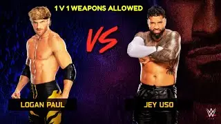 WWE 2K25: Logan Paul vs Jey Uso I Weapons allowed 1v1 match