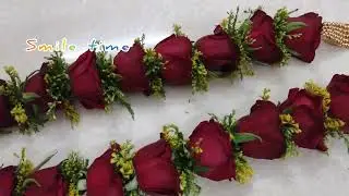 Goldenrod n rose flower garland n needle / small yellow bunch of flowers goldenrod garland / attur.