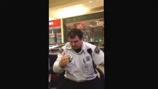 Crazy mall cop crushes can on head