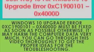 Best Way to Fix Windows 10 Upgrade Error 0xC1900101 – 0x4000D