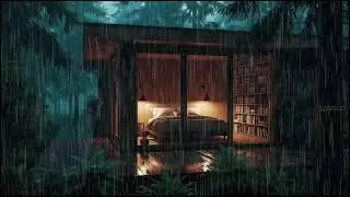 Calming Night Rain at the Forest Cabin | Rain Soundscape for Insomnia and Peaceful Deep Sleep Now