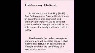 Henderson the Rain king by Saul Bellow