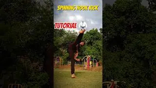 Spinning hook kick tutorial🥋🔥💯#taekwondo #kick #karate #motivation #tricks #training #power #shorts