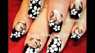 Flower Nails! DIY Black and White Flower Nail Art Design Tutorial