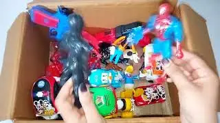 Spider-man toy set unboxing, Marvel hero doll, Spider-Man electric toy gun, shield, cape