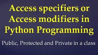 63. Public, Protected and Private Data Member  in Python