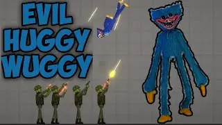 Игра POPPY HUGGY WUGGY атакует солдат на детской площадке Melon