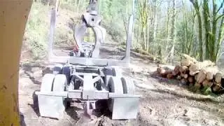 Loading a logging truck with western red cedar