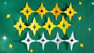Paper Cutting Design❄️How to make a paper chain with stars [Clear tutorial fast and easy]