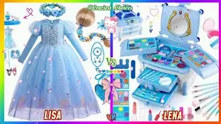 Лиза или Лена 💞//Костюмы Золушки и макияж принцессы: челлендж💋Выберите один вариант? #вирусный #л...