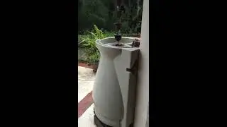 Rain Chain And Rain Barrels In Action