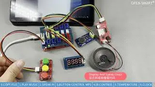 OPEN SMART Serial Control USB MP3 Music Player Module with 3W Amplifier Speaker Tutorial for Arduino