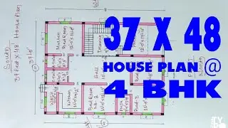 37 x 48 House Plan @ 4 BHK