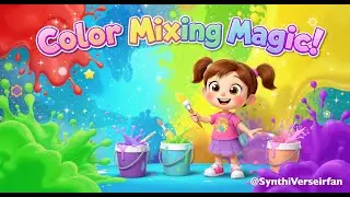 🎨 Color Mixing Magic for Kids | Learn Colors with Fun Cartoon Girl | @SynthiVerseirfan