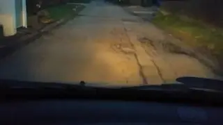 Potholes on Crowfield, Northamptonshire only road