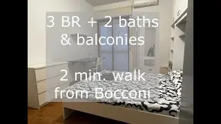 Bocconi apartment 2 MINUTES WALK from the university - 3 bedrooms, 2 bathrooms and balconies