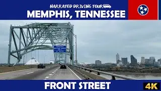 🏙️ Front Street, Memphis, Tennessee 🚗 4K Drive