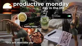 spend a productive monday with me | 6AM morning routine, work day + pilates