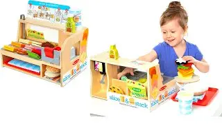 Melissa & Doug Wooden Slice & Stack Sandwich Counter