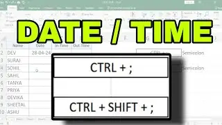 Date and Time Shortcuts Keys In Excel