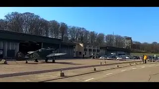 Jaktflyg!  Uppstart av J22 R&ouml;d Kalle p&aring; F10 en bl&aring;sig marsdag