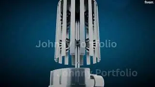 create 3d tidal hydro turbine shaft animation,  3d industrial animation video