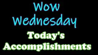Wow Wednesday Vlog Today's Accomplishments 