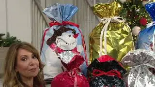 Kringle Express 60-Piece Drawstring Gift Bag and Tag Set on QVC