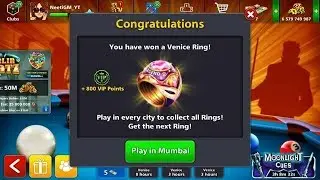 First Ring in NEW TABLE 150M on 8 Ball Pool | Venice Ballroom
