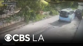 Video shows out of control Waymo van crashing into parked cars in Los Angeles