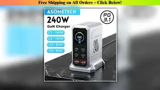 240W GaN Charger PD3.1 140W USB Type C 6 Ports PPS PD Desktop Fast Charging Station for MacBook