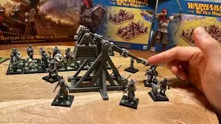 Creating a proxy Bretonnian Trebuchet for Old World using 3D printed models and kit bashed crew.
