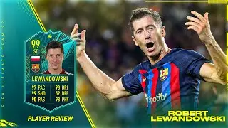 5 ⭐ WEAK FOOT G.O.A.T STRIKER?! 99 MOMENTS LEWANDOWSKI PLAYER REVIEW - FIFA 22 ULTIMATE TEAM