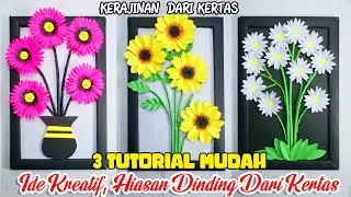 3 Hiasan Dinding Dari Kertas Origami | Cara membuat hiasan dinding dari kertas origami