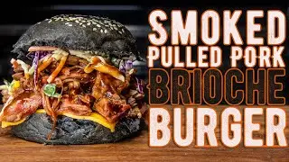Smoked Pulled Pork Burger with Bourbon BBQ Sauce.