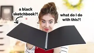 Drawing in a SOLID BLACK SKETCHBOOK! This was SO TOUGH.