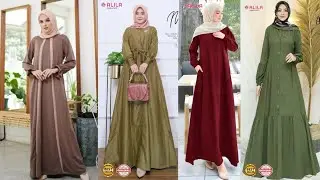 Gamis polos cantik simpel terbaru