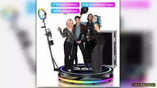 Rotating 360 Photo Booth Machine Selfie Stand Free Customize Logo With RGB Light App Remote Control
