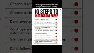 10 steps to Instagram fame