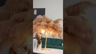 Ostrich Feather Table Lamp