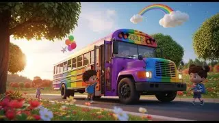 The Rainbow Bus Adventure | Fun Color & Vehicle Song for Kids | Nursery Rhymes & Songs for Children