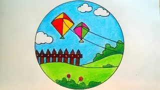 Basant Panchami Scenery Drawing/Basant Panchami Festival Drawing/How To Draw Basant Panchami Drawing
