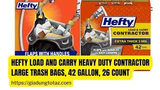 Hefty Load and Carry Heavy Duty Contractor Large Trash Bags, 42 Gallon, 26 Count - Phi Review