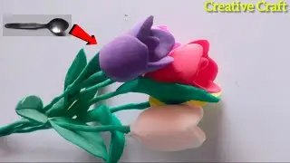 This Beautiful Visual Will Make You Stop Scrolling 😍 || Tulip Flower Making With Clay