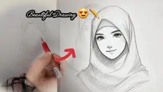 Muslim girl drawing| hijab girl drawing| easy drawing forbeginners|How to draw a Cute Girl face