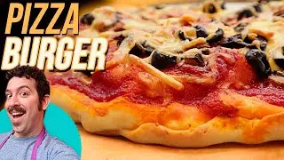 ¡PIZZABURGER! Cómo hacer la RECETA de la PIZZA rellena de HAMBURGUESA | Cocinando con Dryan Eats