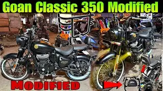 Royal Enfield￼ Goan Classic 350 Modified | Goan 350 backrest | Leg Guard | Fogg lights 😱