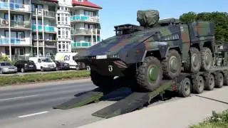 German armoured vehicle (GTK Boxer) rolling of Transport at JFTC Bydgoszcz