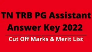 TN TRB PG Assistant Answer Key 2022, Cut Off Marks Check Here